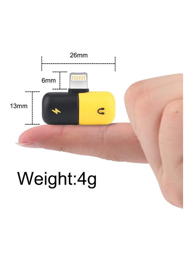 Generic - 2 In 1 Lightning Splitter Adapter For iPhone 7 Yellow/Black - Image 1