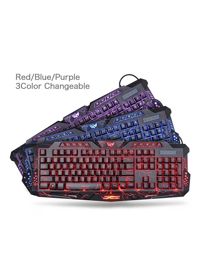 Generic - M200 Womail USB Illuminated LED Backlit Backlight Crack Gaming Keyboard Black - Image 1