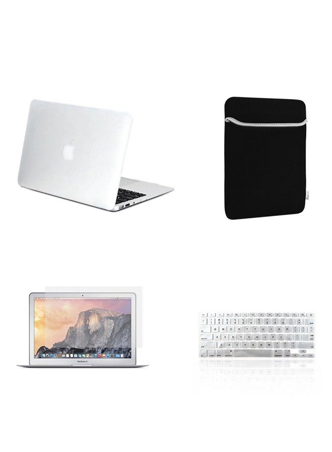 Hard Case Cover With Screen Protector And Keyboard Skin For Apple MacBook Air (A1369/A1466) White  - Image 2