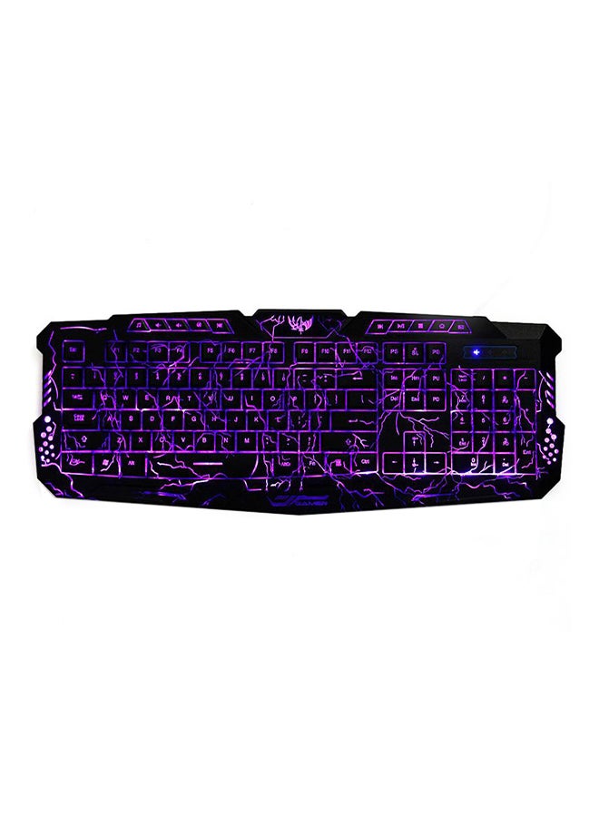 Generic - USB LED Backlit Multimedia Crack Illuminated Computer PC Gaming Keyboard - Image 1
