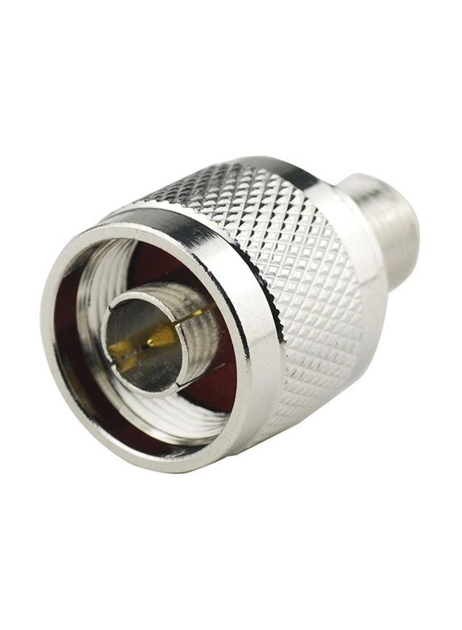 Female To Male Plug Jack RF Coaxial Adapter Connector Silver  - Image 1