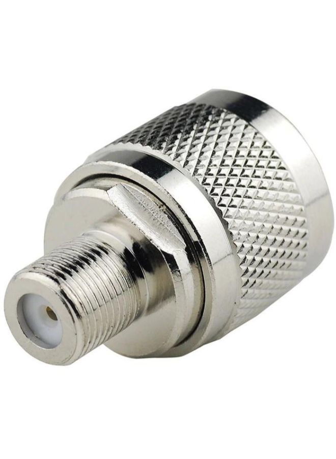 Female To Male Plug Jack RF Coaxial Adapter Connector Silver  - Image 2