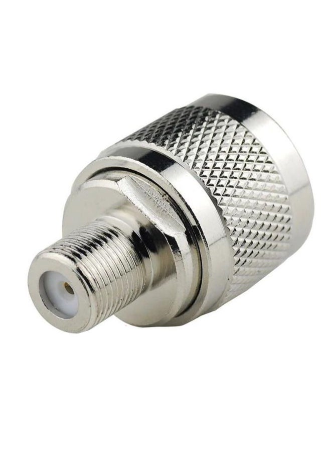 Female To Male Plug Jack RF Coaxial Adapter Connector Silver  - Image 3