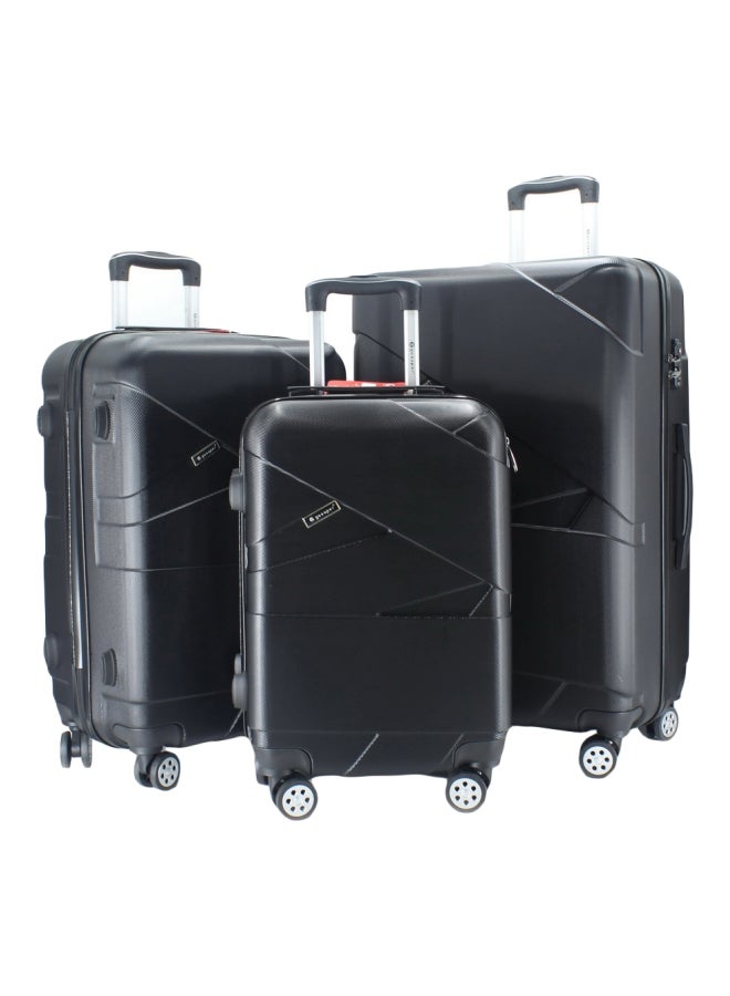 Gosuper - 3-Piece Rolling Trolley Bag Set Black - Image 1