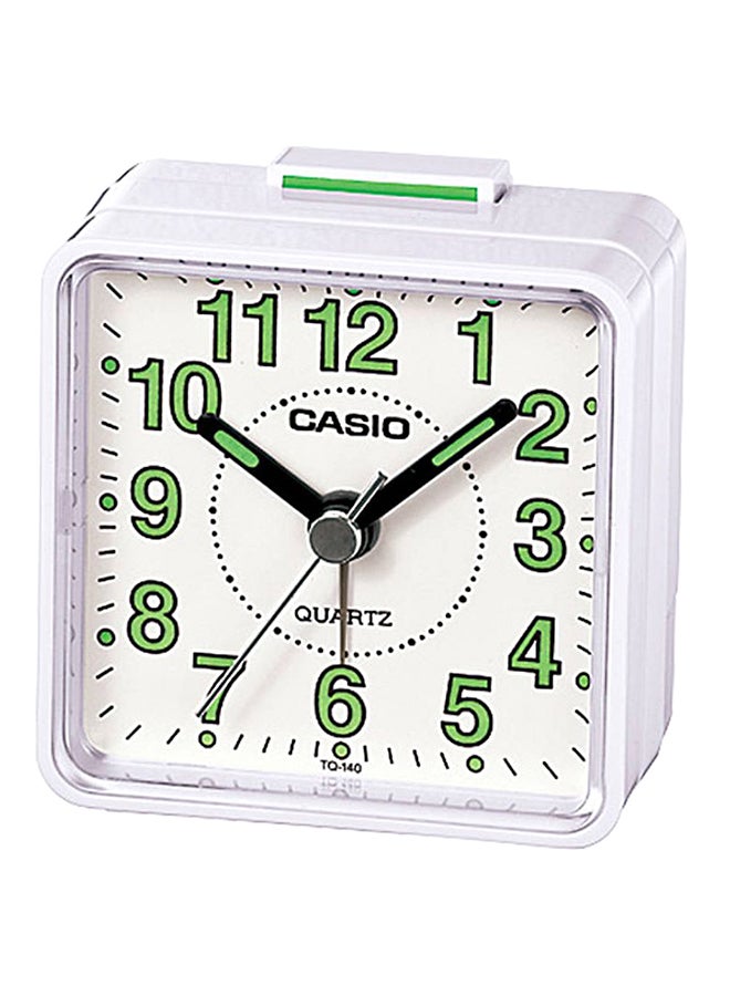 CASIO - Analog Table Alarm Clock TQ-140-7DF White/Green 57×57×33mm - Image 1