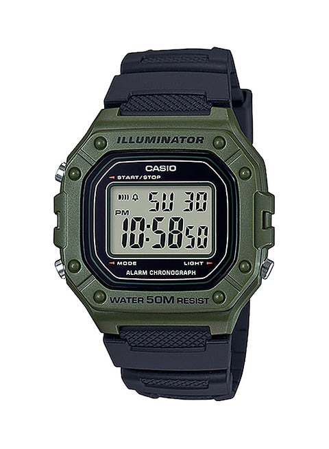 Men's Water Resistant Digital Watch W-218H-3AVDF - 44 mm - Black
