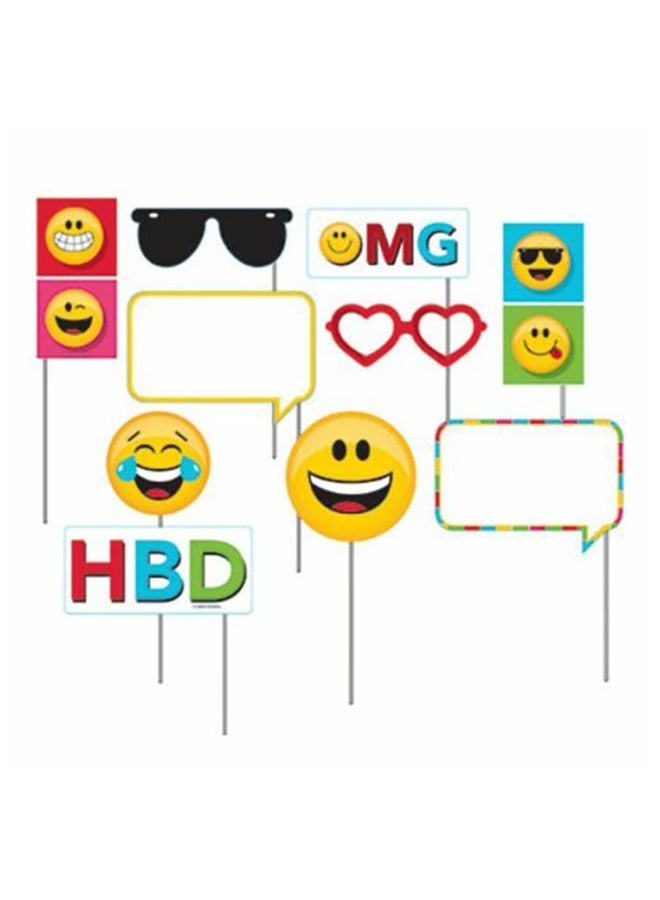 CREATIVE CONVERTING Emojions Photo Booth Props Assrt Size Plastic Stick 10in 