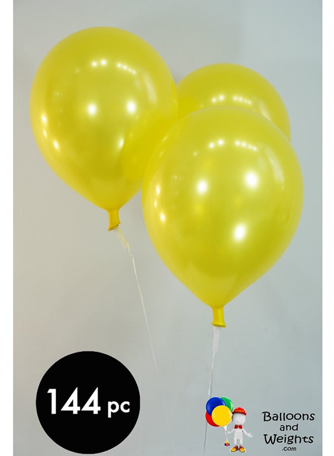 Gemar 12in Metallic Yellow Latex Balloon 100CT 