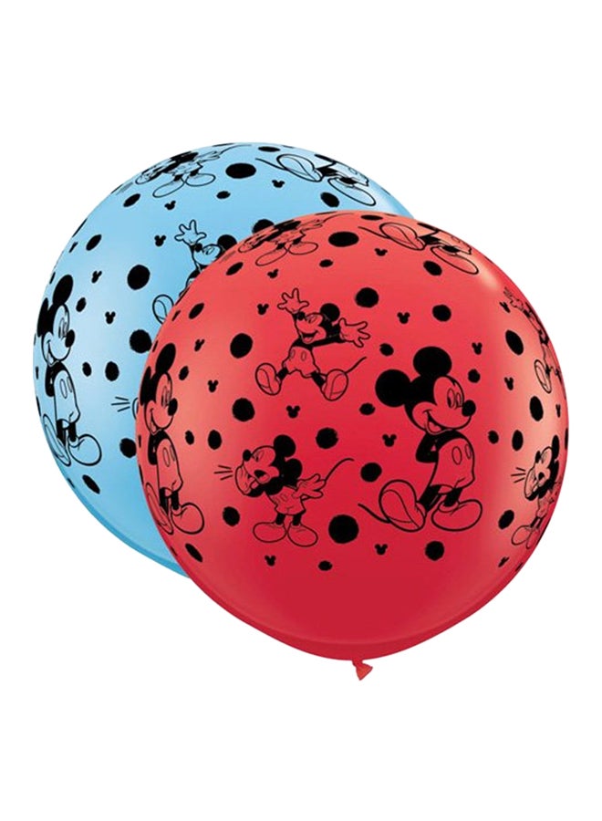 Qualatex 3Ft Red&P-Blue Dn Mickey Mouse-A-Rnd Ltx Bln 02Ct