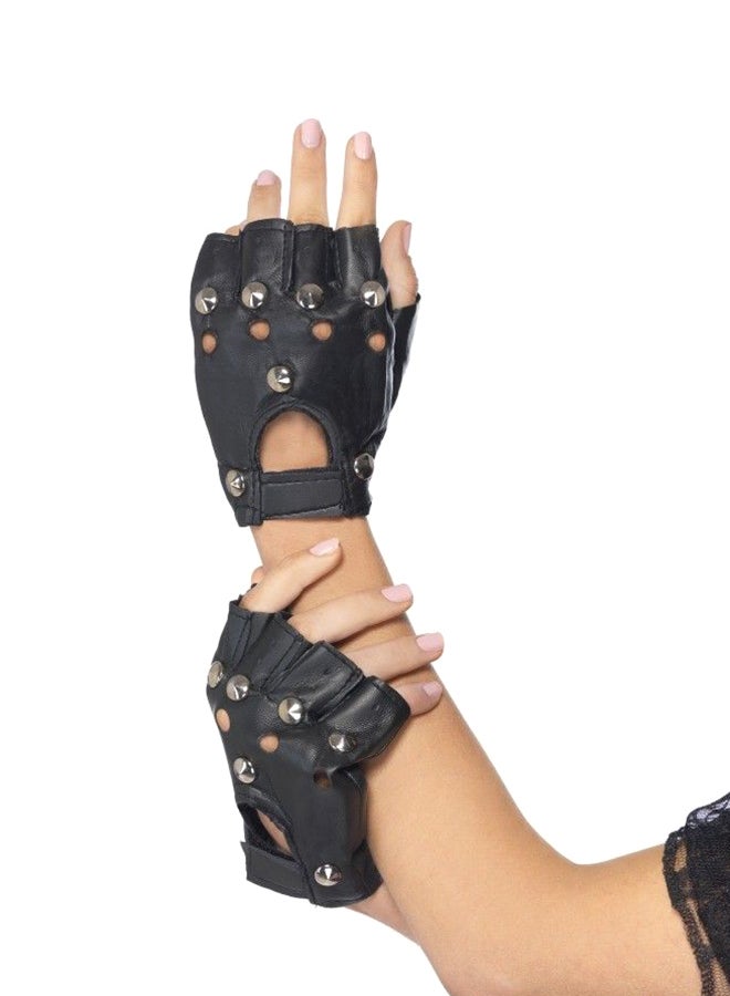 Smiffys - Punk Gloves Black - Image 1