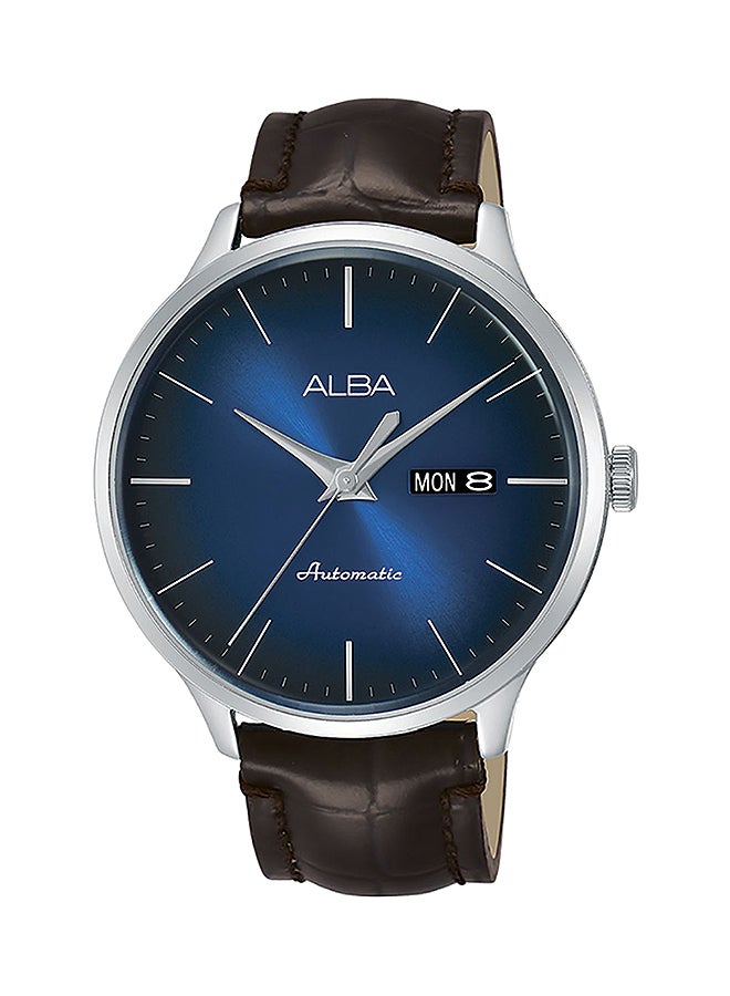 men Leather Analog Quartz Wrist Watch AL4117X