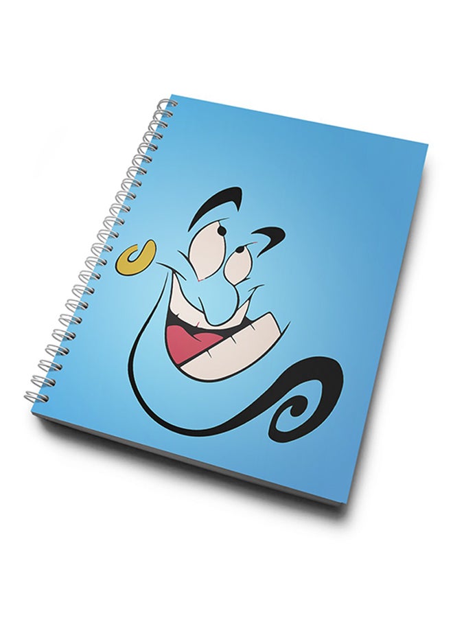 A4 Genie Fun Face Smiling Notebook Blue