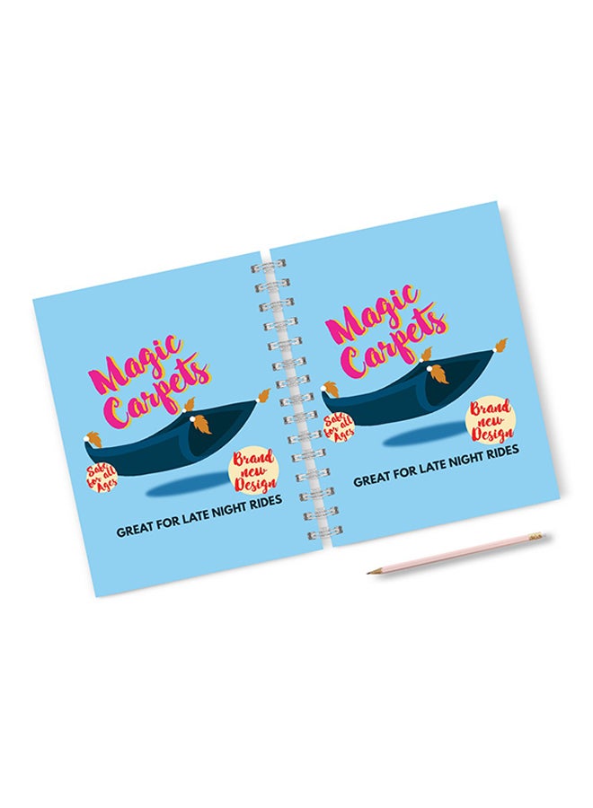 A4 Aladdin and Jasmine Magic Carpet Notebook Blue