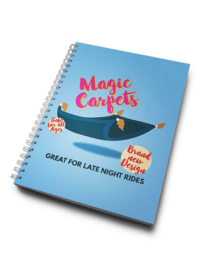 A4 Aladdin and Jasmine Magic Carpet Notebook Blue