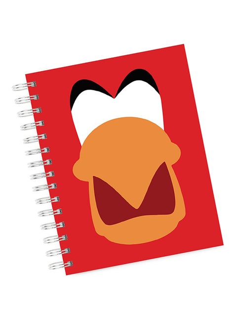 A4 Iago from Aladdin Face design Notebook Red