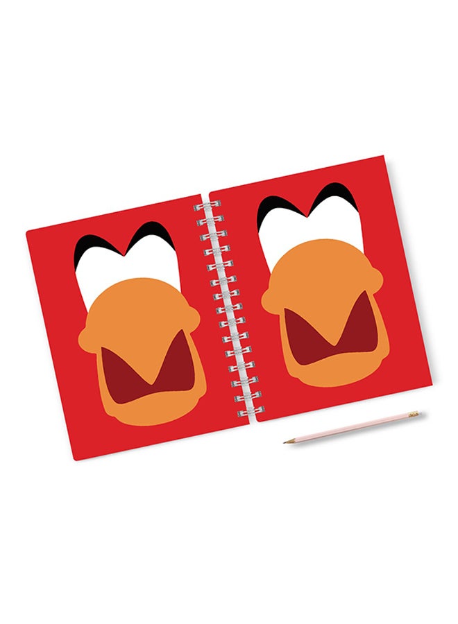 A4 Iago from Aladdin Face design Notebook Red