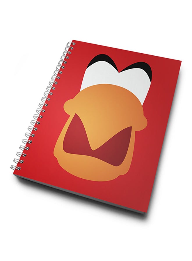 A4 Iago from Aladdin Face design Notebook Red