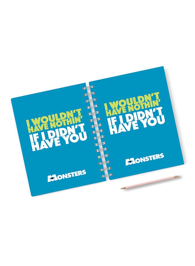 A4 Monsters Quote Notebook Blue