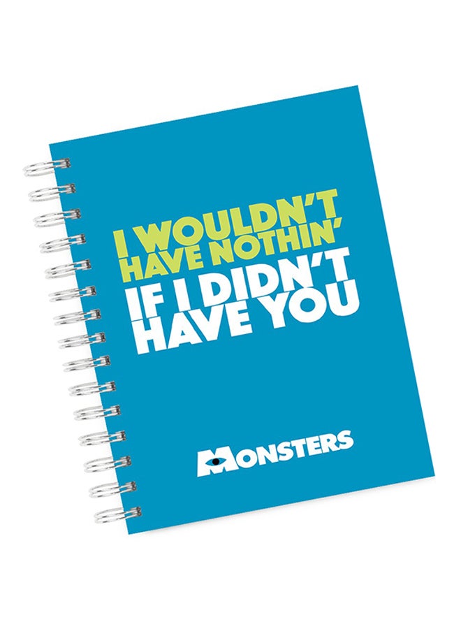 A4 Monsters Quote Notebook Blue