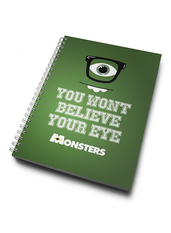 A4 Mike Wazowski Quote Notebook Green