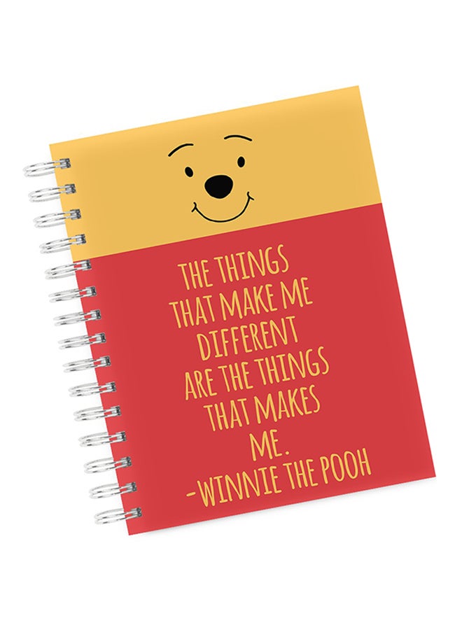 A4 Motivation Quote form Pooh Notebook Multicolour