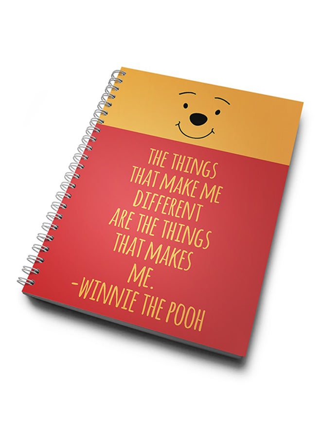 A4 Motivation Quote form Pooh Notebook Multicolour