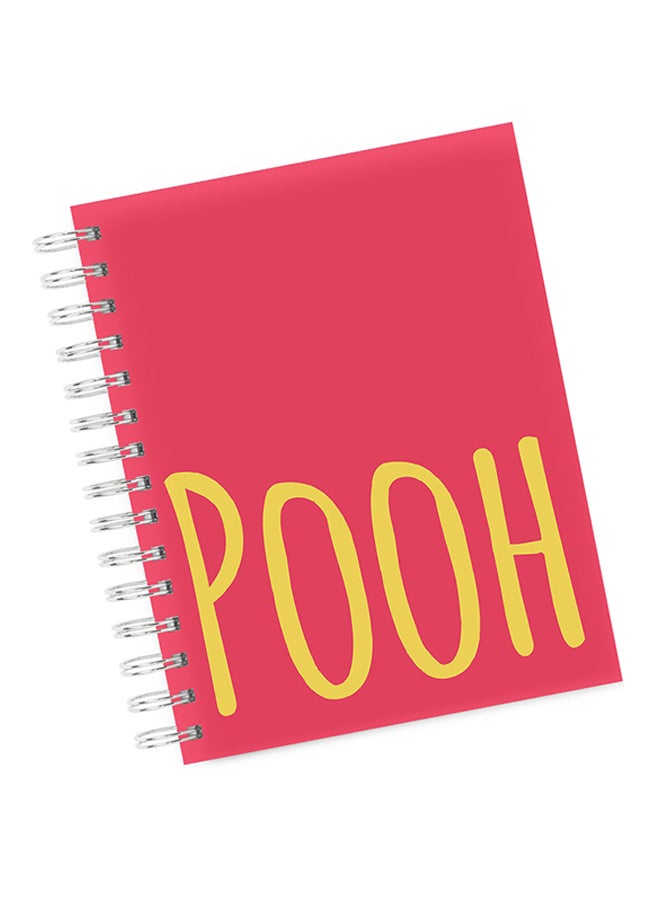 لاود يونيفيرس - دفتر بغلاف يحمل كلمة "Pooh"، ورق مقاس A4 وردي - Image 1