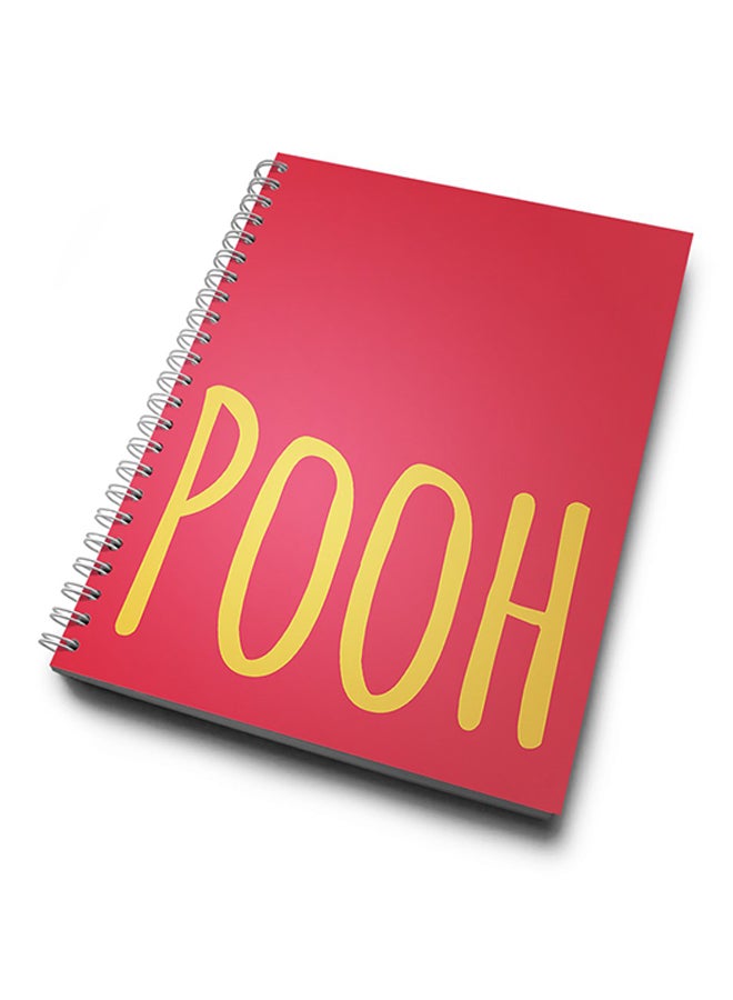 لاود يونيفيرس - دفتر بغلاف يحمل كلمة "Pooh"، ورق مقاس A4 وردي - Image 1