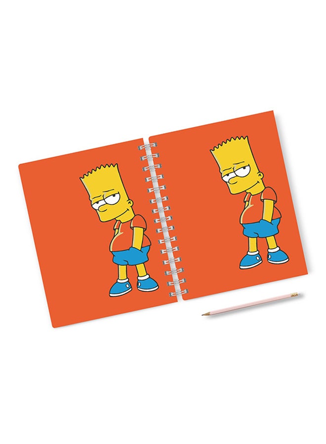 A4 Bart Simpson Notebook Orange