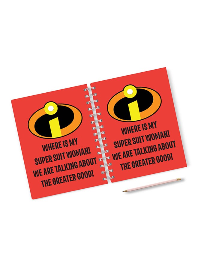 A4 Super Hero Suit Quote Notebook Red