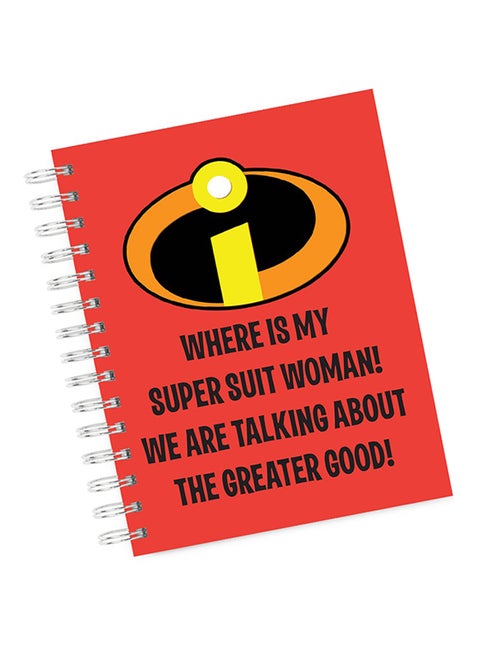 A4 Super Hero Suit Quote Notebook Red