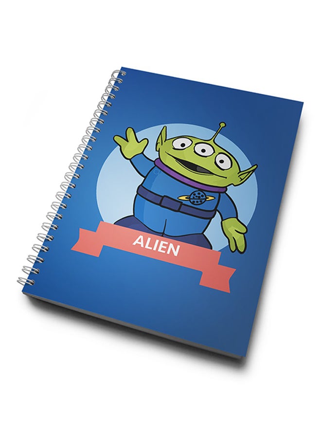 A4 Alien Toy Story Character Notebook Blue