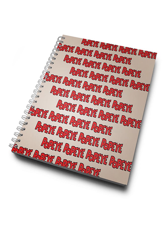 A4 Popeye Logo Pattern Notebook Multicolour