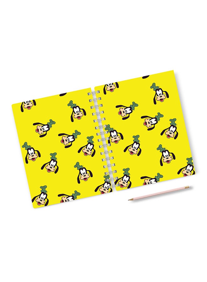 A4 Goofy Face Pattern Notebook Yellow