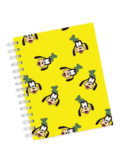 A4 Goofy Face Pattern Notebook Yellow