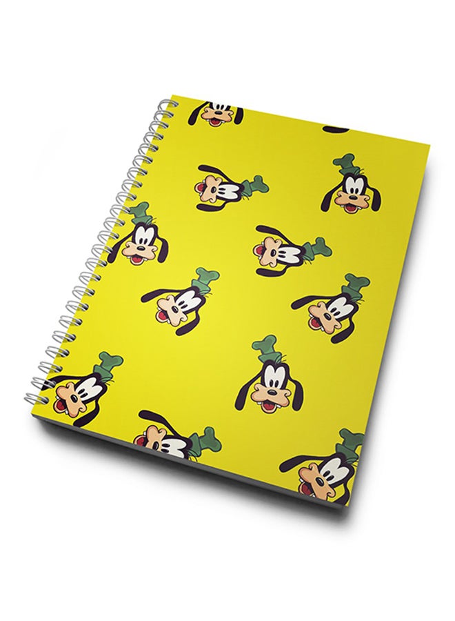 A4 Goofy Face Pattern Notebook Yellow