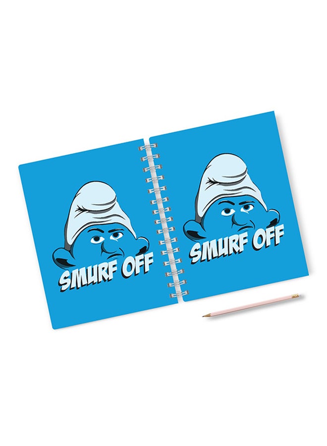 A4 Smurf Off Cute Notebook Blue