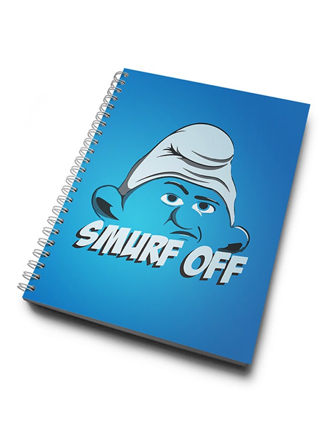 A4 Smurf Off Cute Notebook Blue