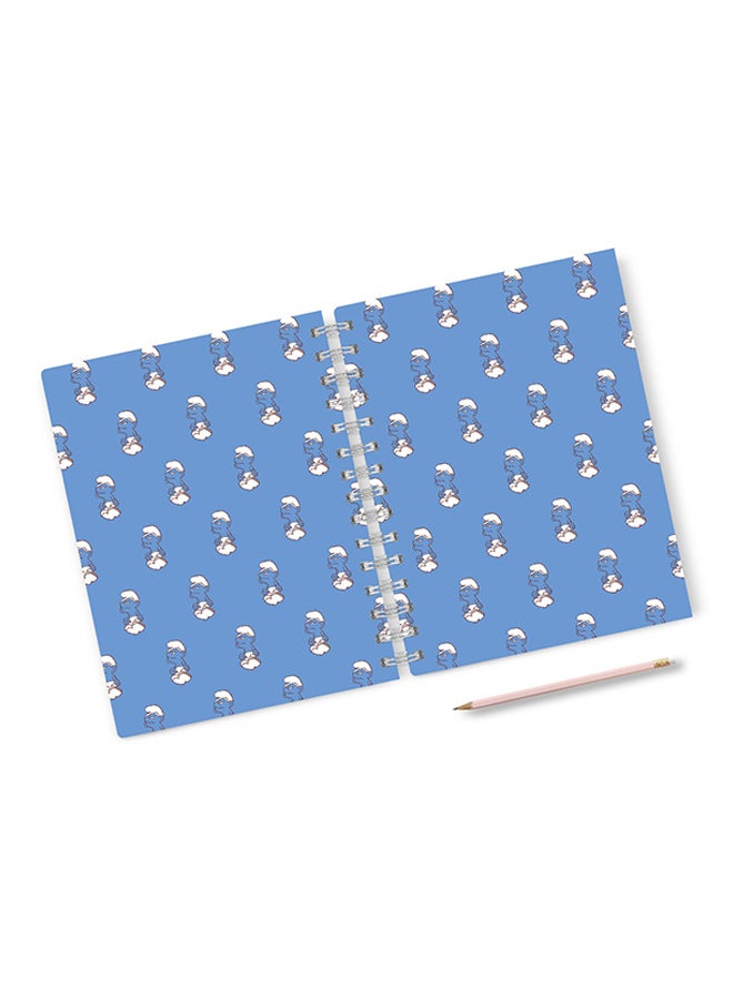 A4 Smurfs Pattern Notebook Multicolour