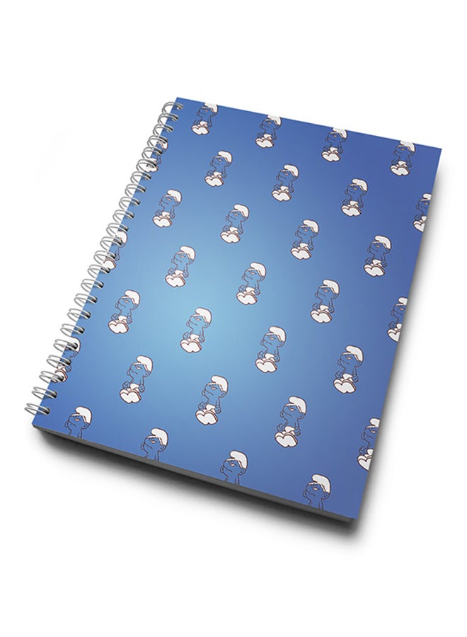 A4 Smurfs Pattern Notebook Multicolour