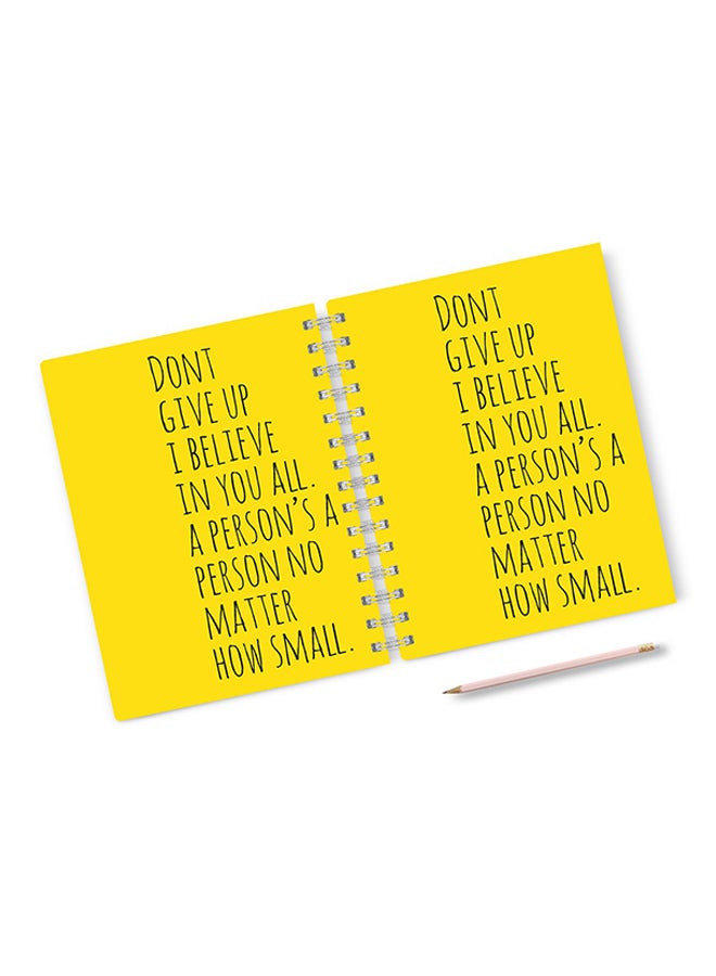 A4 Dont Give up Quote Notebook Multicolour