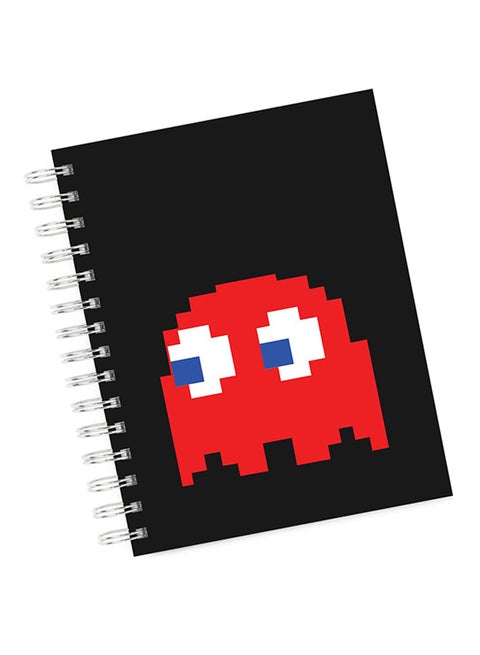 A4 Red Game Ghost Pacman Style Notebook Multicolour