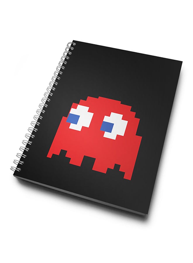 A4 Red Game Ghost Pacman Style Notebook Multicolour