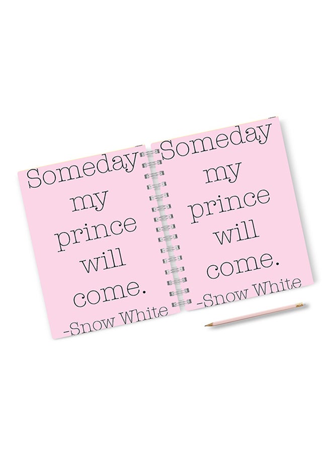 A4 Snow White Quote Hard Spiral Notebook Multicolour Purple/Black