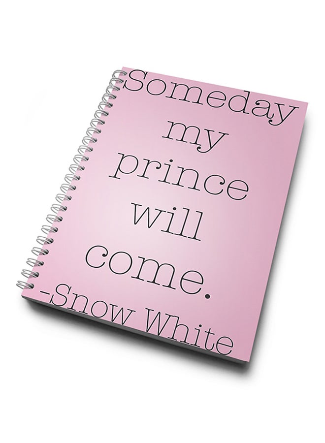 A4 Snow White Quote Hard Spiral Notebook Multicolour Purple/Black