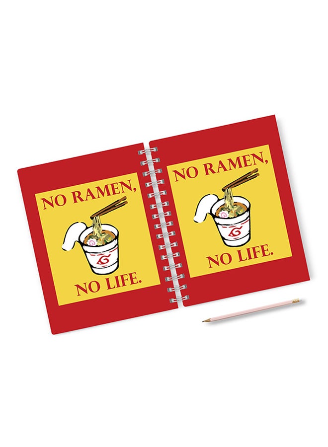 A4 Ramen Hard Spiral Notebook Multicolour