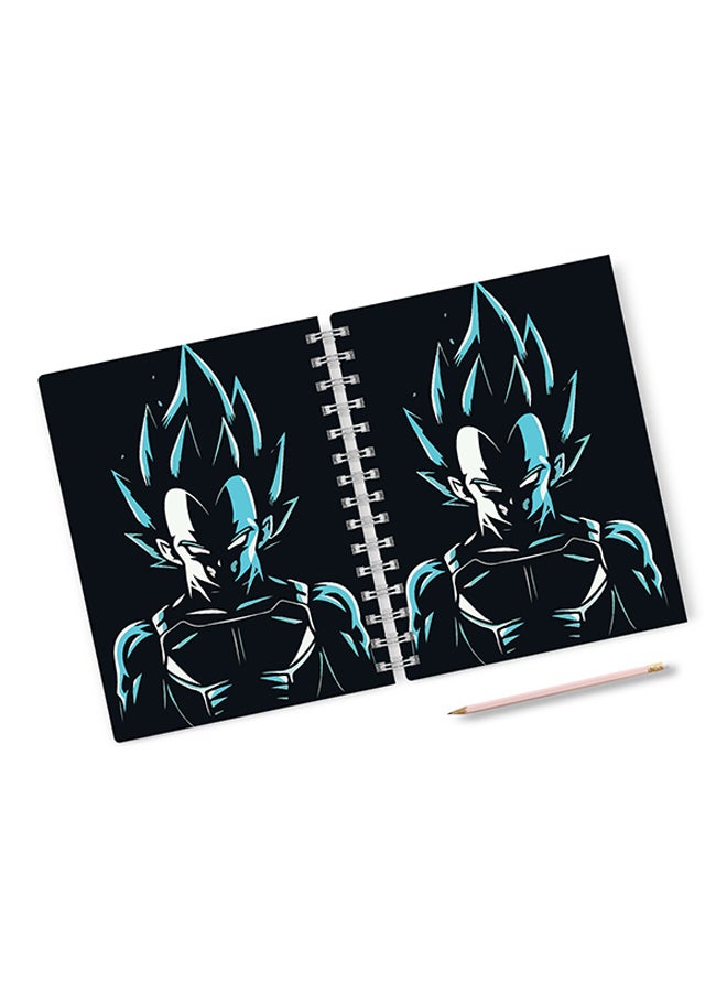 A4 Hard Spiral Notebook Multicolour Black/Blue