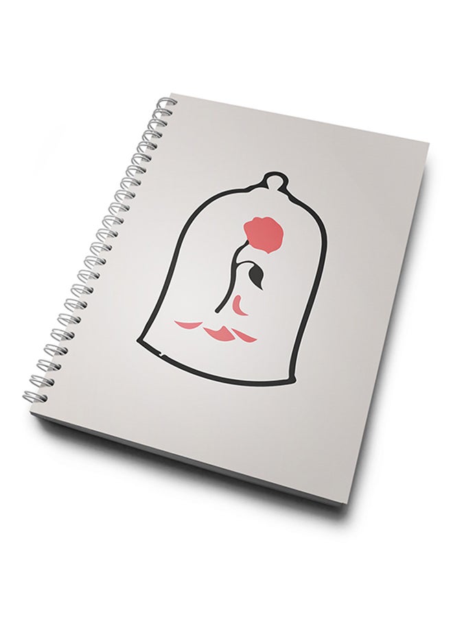 A4 Beauty And The Beast Themed Notebook White/Black/Pink