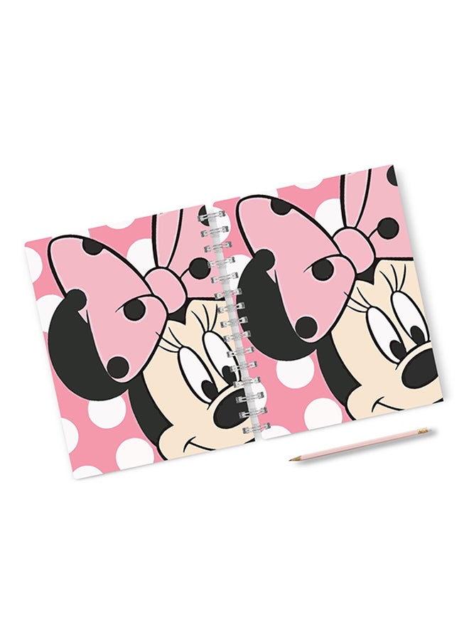 A4 Minnie Mouse Minimal Hard Notebook Multicolour