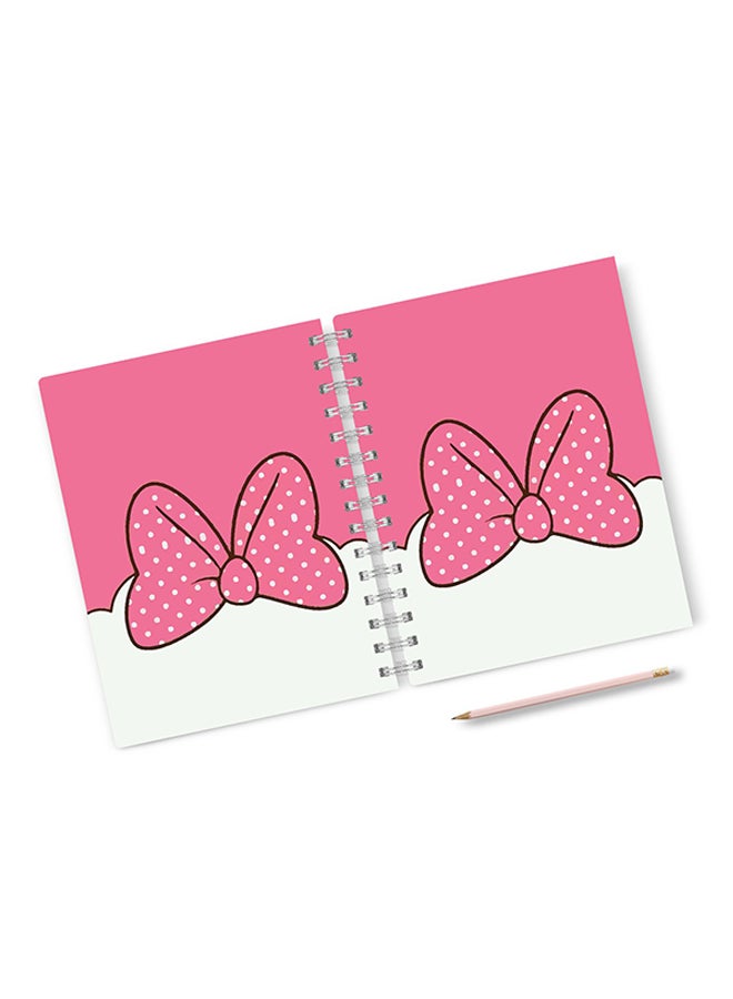 A4 Minnie Mouse Theme Hard Notebook Pink/White
